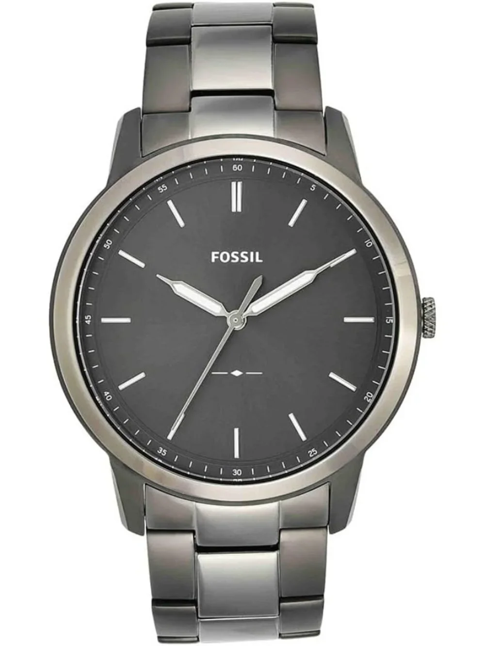 Men's Smoke Gray Minimalist Quartz Stainless Steel Three-Hand Wrist Watches